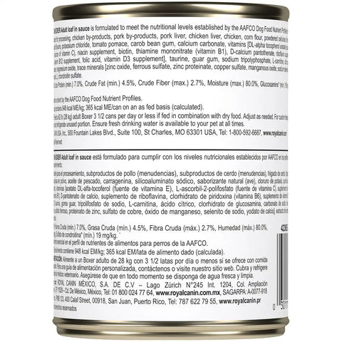 Boxer Adult Loaf in Sauce Canned Dog Food